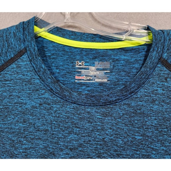 Under Armour TShirt Mens 2XL Blue Heather Solid Loose HeatGear Short Sleeve - Picture 2 of 14